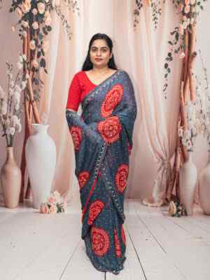 Bhandhej handwork CHINNON fabric