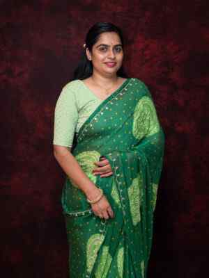 Bhandhej handwork CHINNON fabric