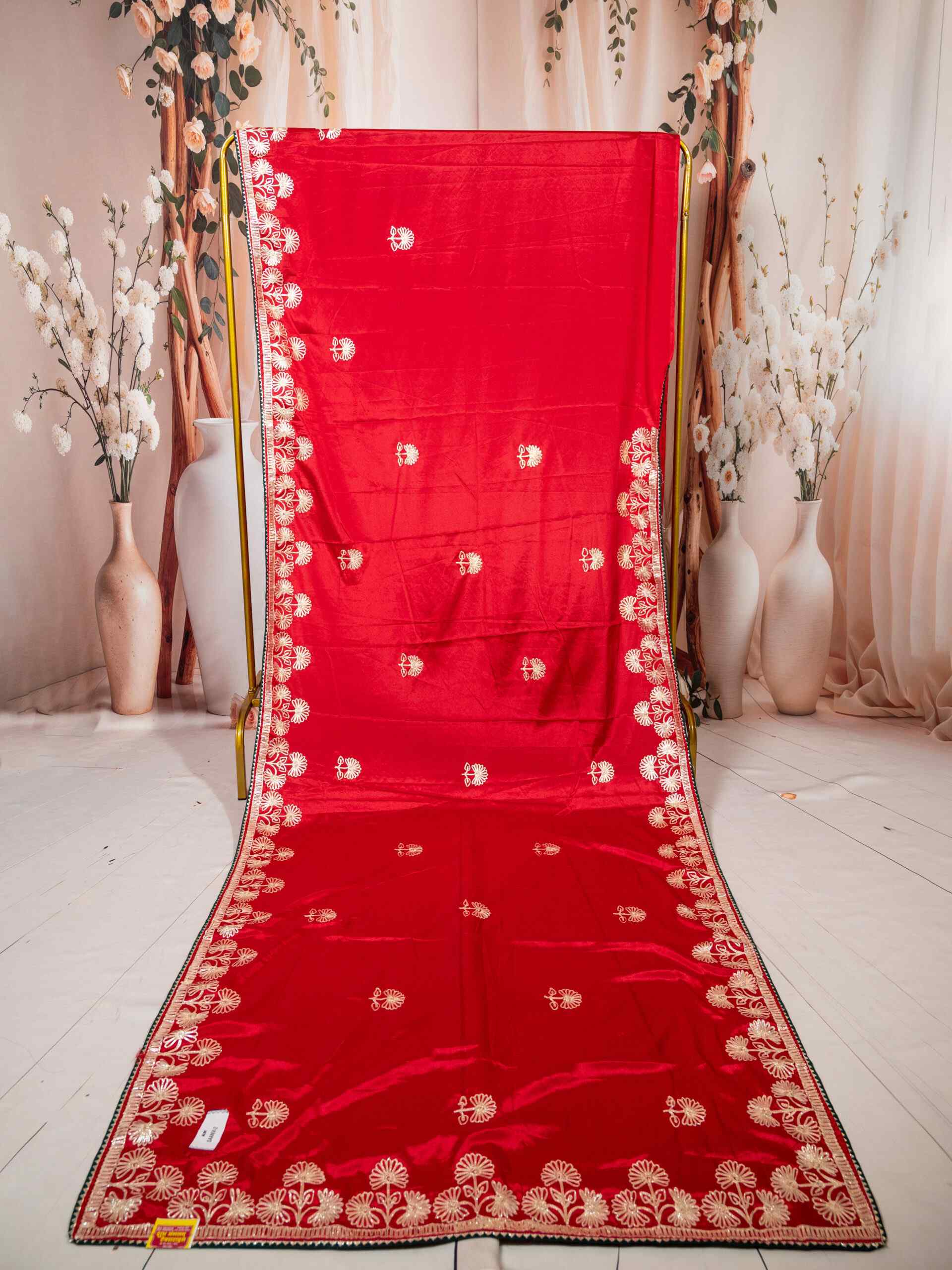 Red Gotta Patti Saree