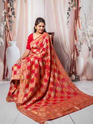 Rajasthani Bandhej Saree