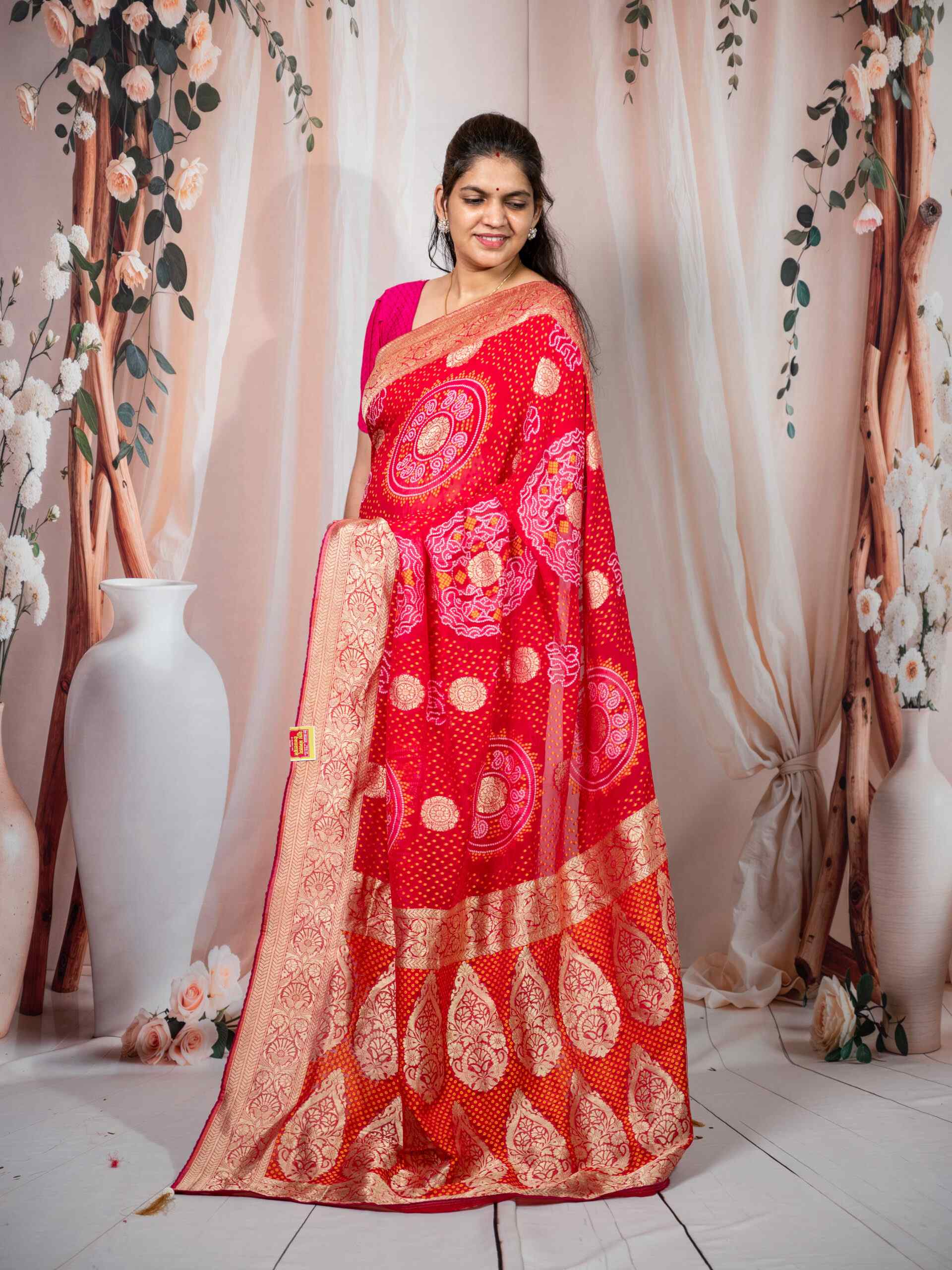 Royal Georgette Bandhej Saree