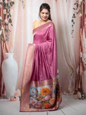 Banarasi Dola Silk Saree with Digital Pallu