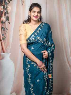 Pure Silk Saree with Intricate Embroidery