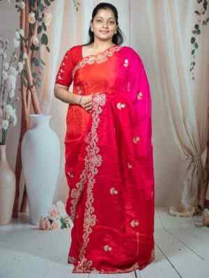 Pure Silk Saree with Elegant Gota Patti Border
