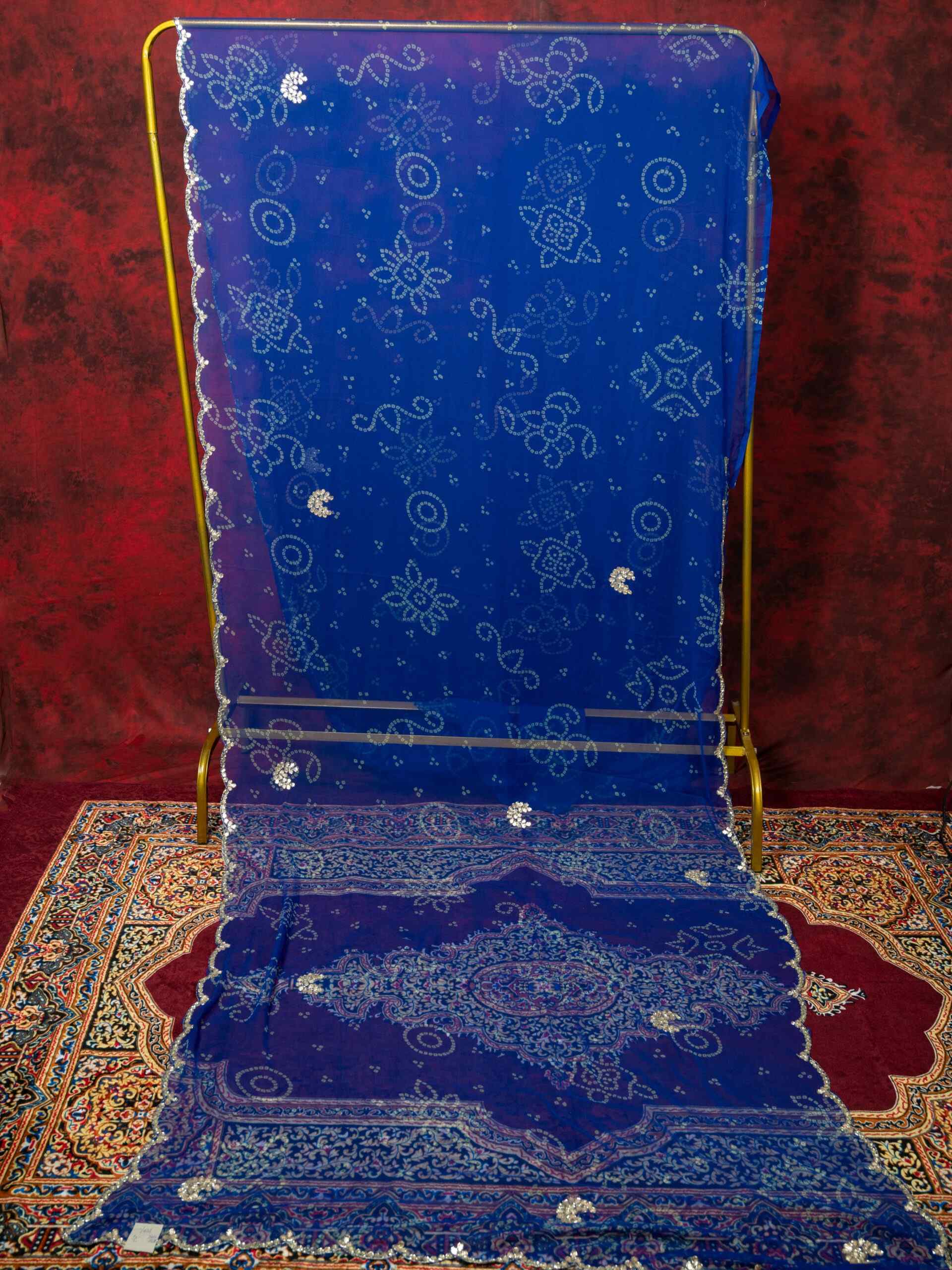 Blue Georgette Saree with Cutdana Work - Image 5