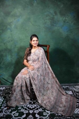 Printed Grograte Saree