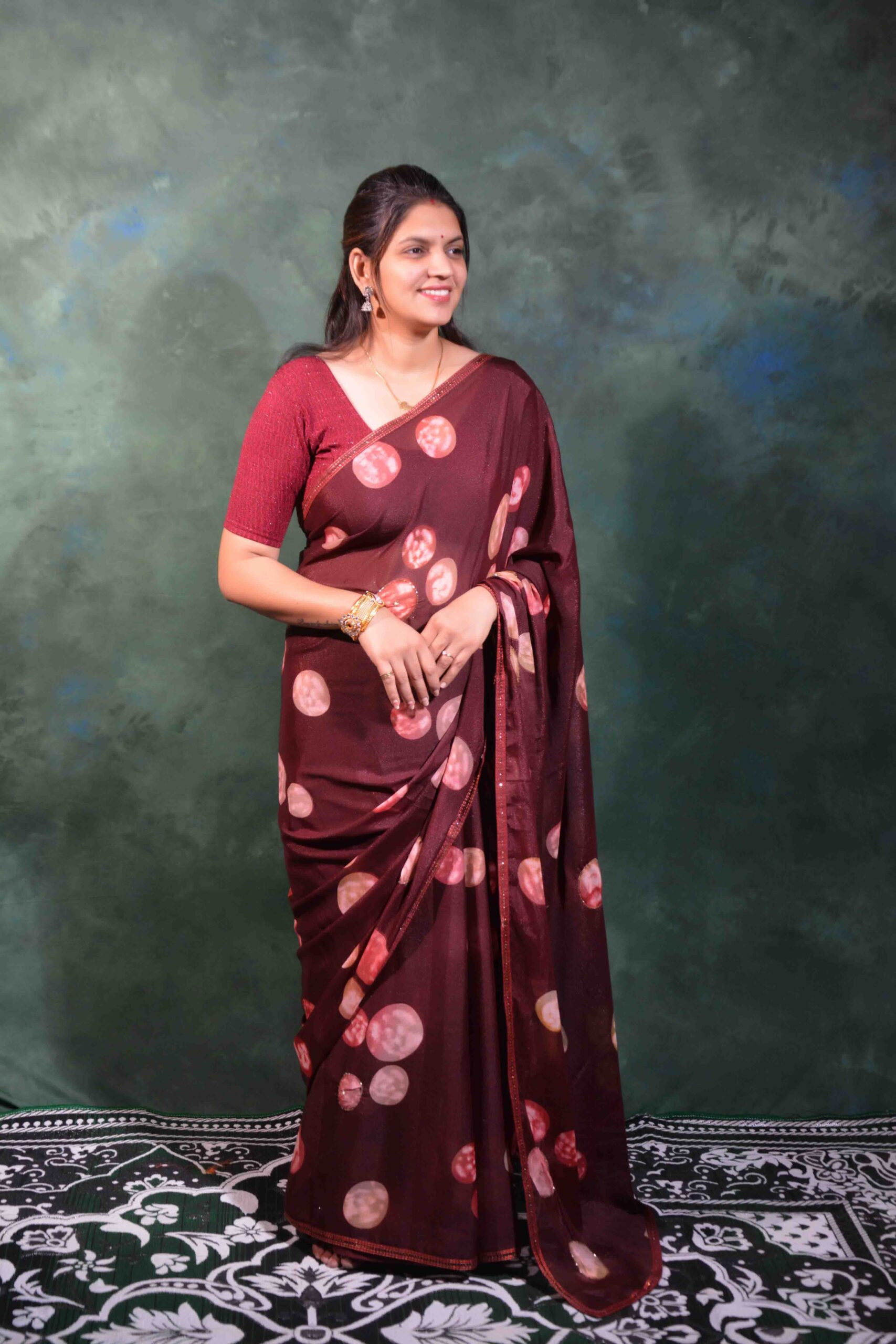 Mehroon Grograte Saree