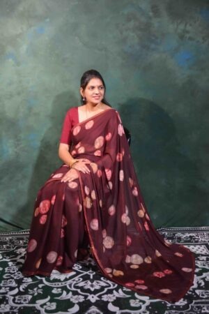 Party Wear Mehroon Saree