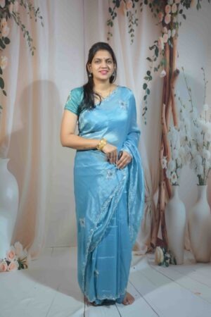 Cut Dana Flower Work Saree