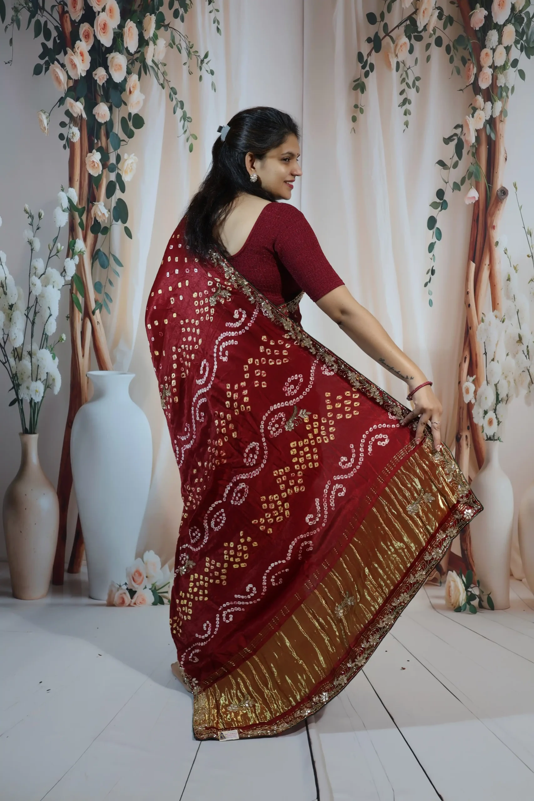 Bandhani Gaji Modal Saree