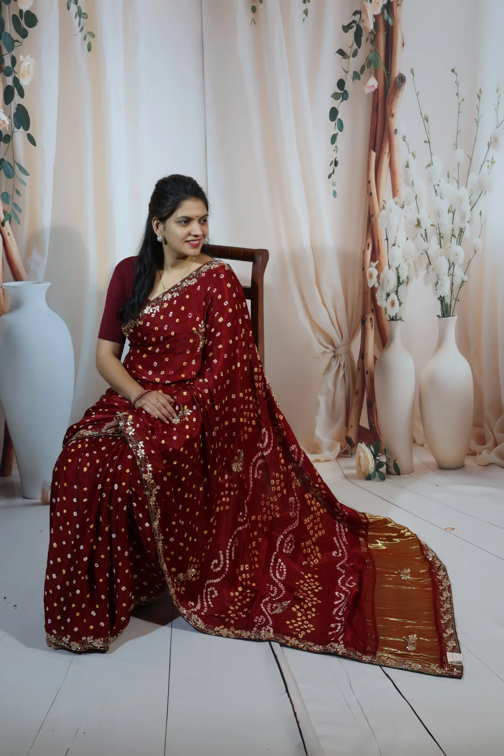 Handwork Cut Dana Saree