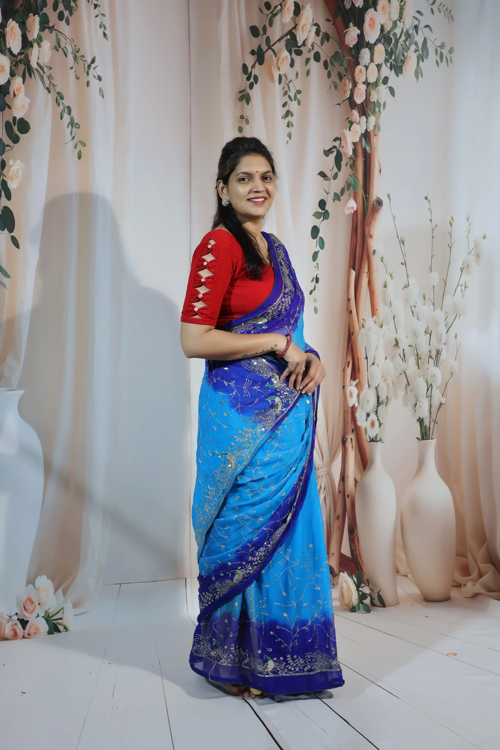Jari Sequence Work Saree
