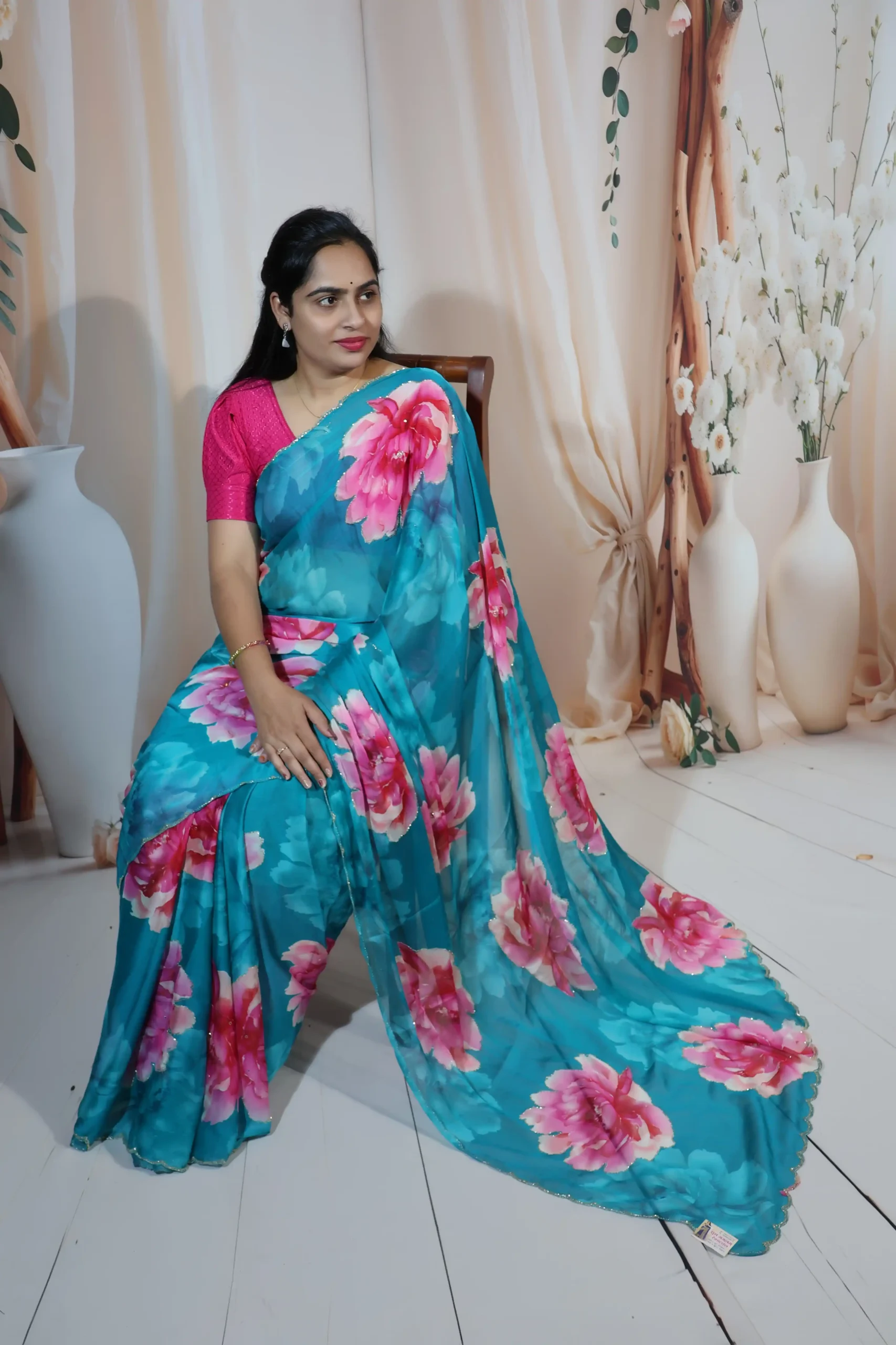 Festive Wear Sky Blue Saree
