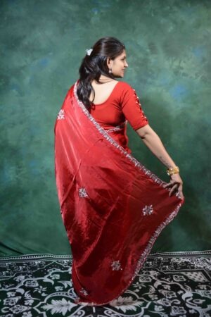 Designer Red Saree