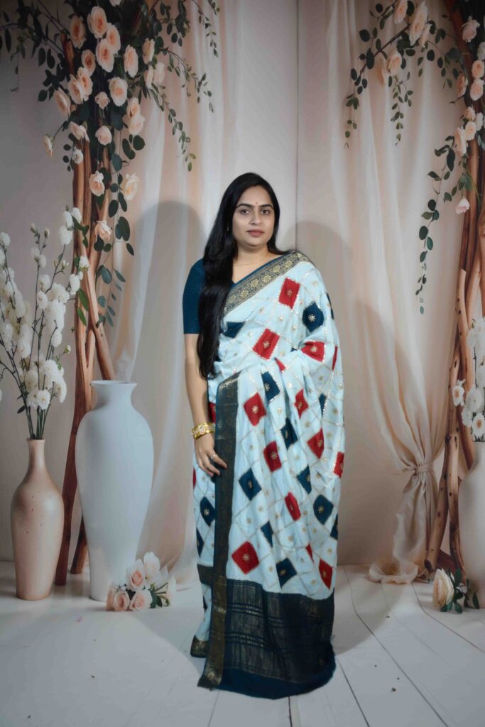 Light Sky Upada Saree