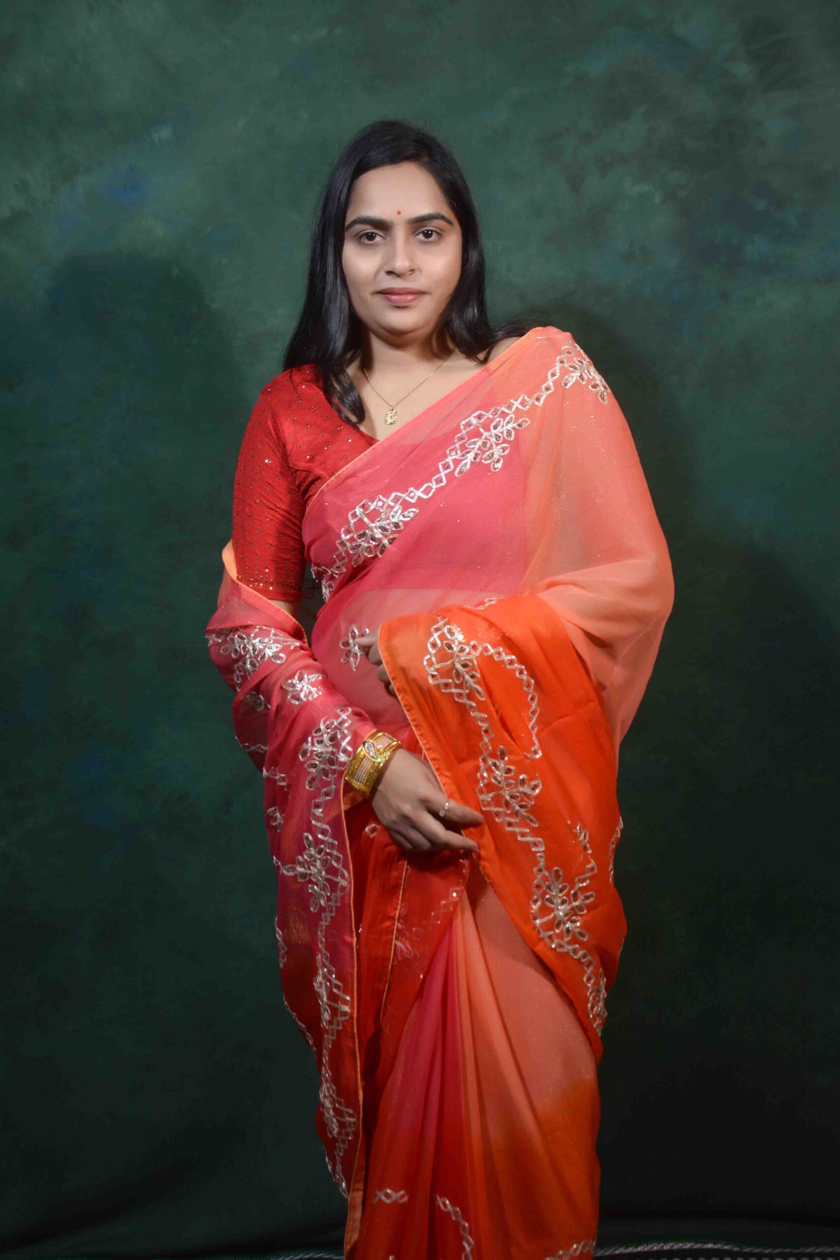 Festive Wear Orange Saree