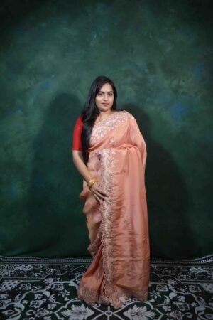 Buy Dusty Orange Saree