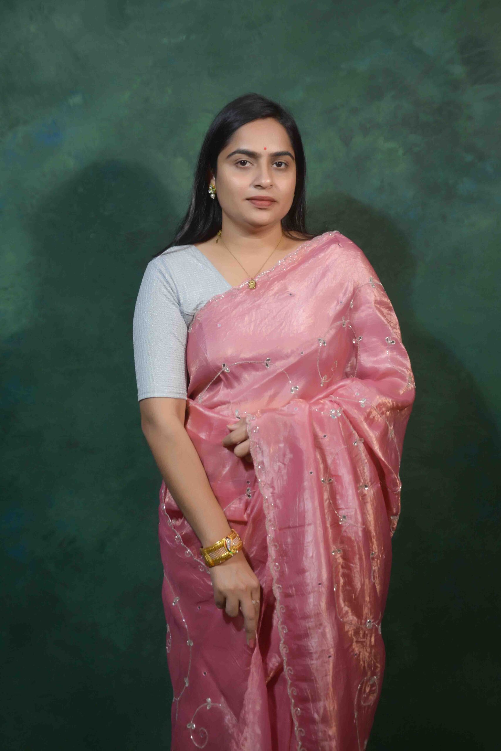 Buy Pink Gold Crush Saree