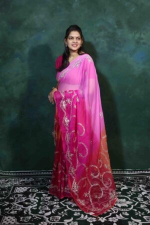 Kachhi Gotta Patti Handwork Saree