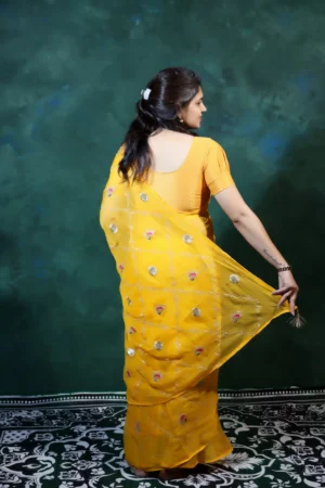 Yellow Simmer Saree