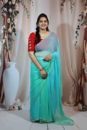 Sky Blue Tissue Saree